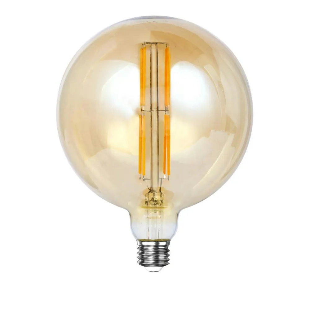 Ampoules| Ampoule globe 15 cm ambrée LED filament lumière chaude (E27)
