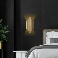 Appliques|SFAX Applique design dorée, structure graphique H. 50 cm