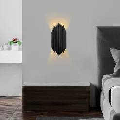 Appliques|SFAX Applique design dorée, structure graphique H. 50 cm