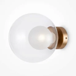 Appliques|DELTONA Applique globe en verre avec base or mat, 20 cm