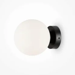 Appliques|DELTONA Applique globe en verre avec base or mat, 20 cm