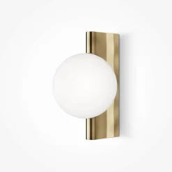 Appliques|MESA Applique globe en verre sur base verticale noire