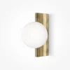 Appliques|MESA Applique globe en verre sur base verticale dorée