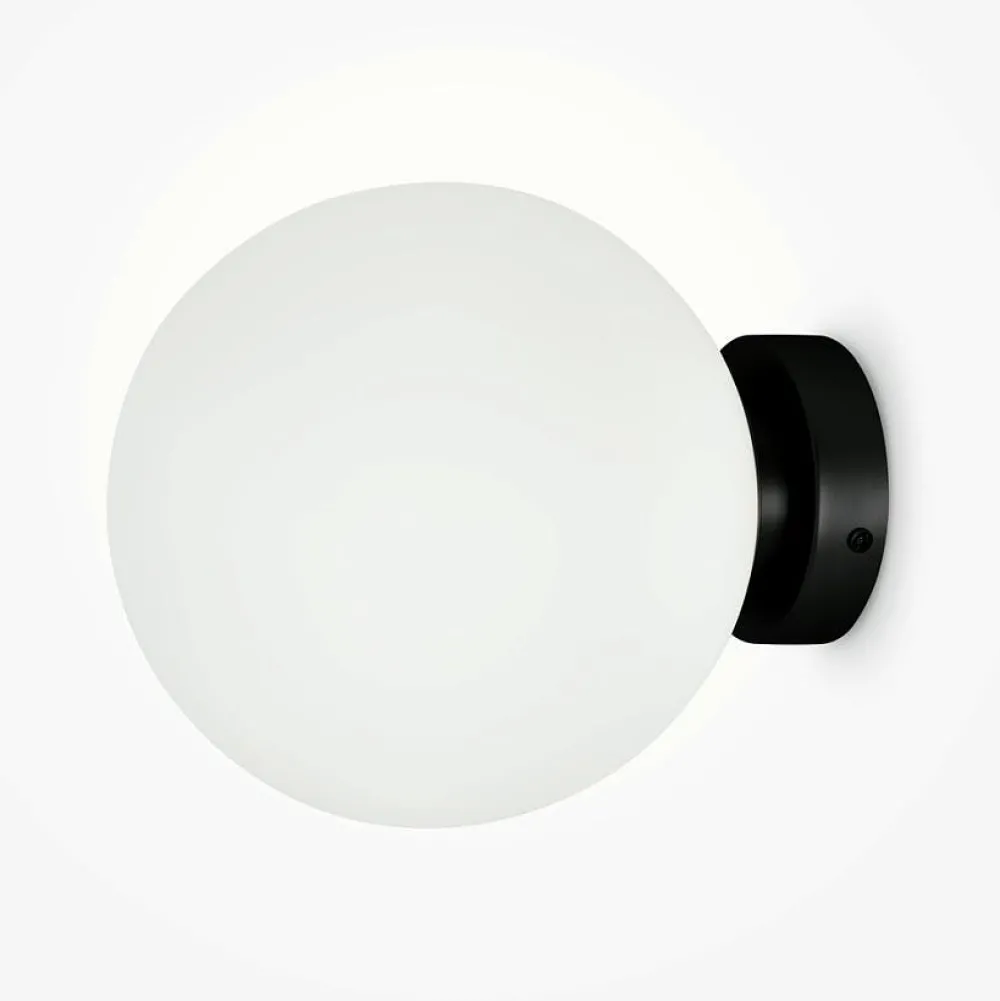 Appliques|DELTONA Applique globe verre dépoli - noir & blanc, 15 cm