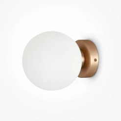 Appliques|DELTONA Applique globe verre dépoli - blanc & or, 15 cm