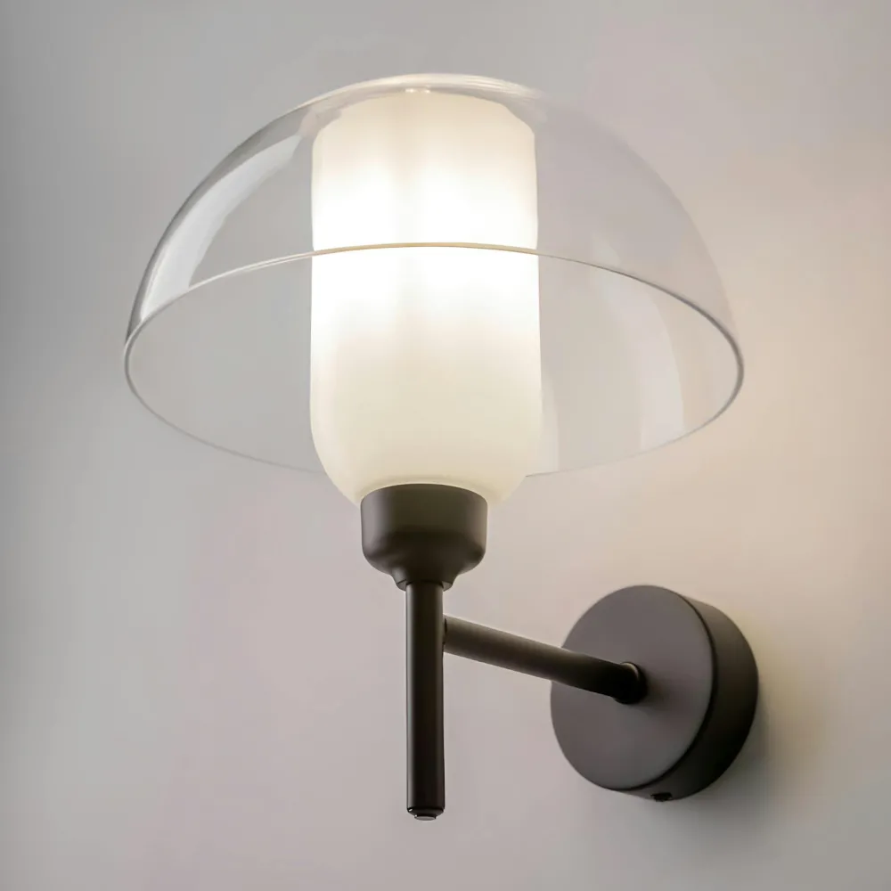 Appliques|WINDER Applique murale blanche rétro – dôme verre & opalin