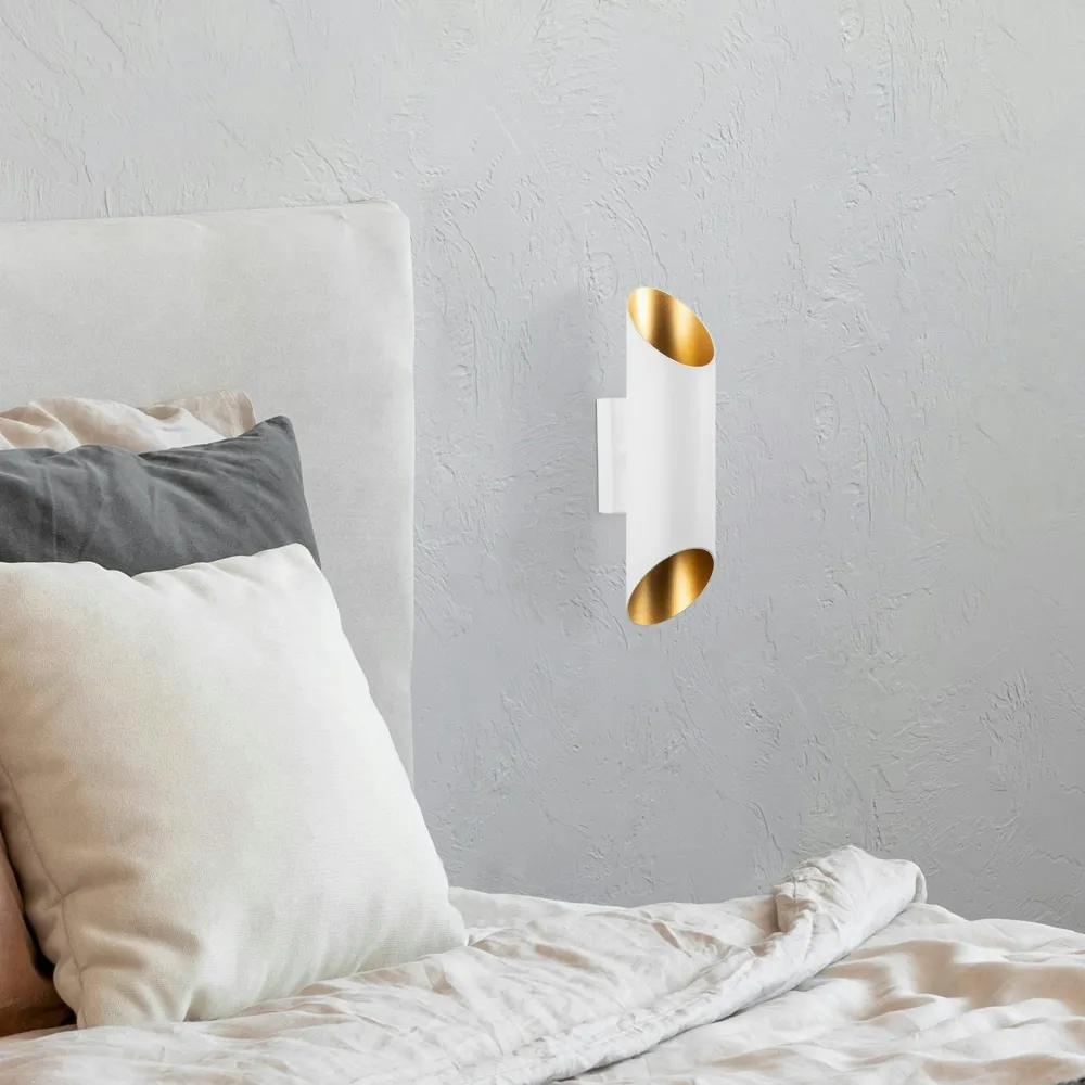 Appliques|SINOP Applique murale design blanche, abat-jour cylindrique