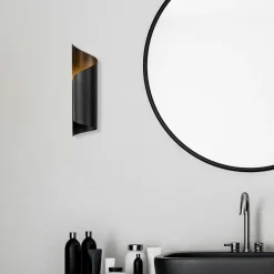 Appliques|SINOP Applique murale design noir & or, abat-jour ruban