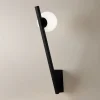 Appliques|MESA Applique murale design noire – torche & globe verre