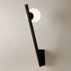 Appliques|MESA Applique murale design noire – torche & globe verre