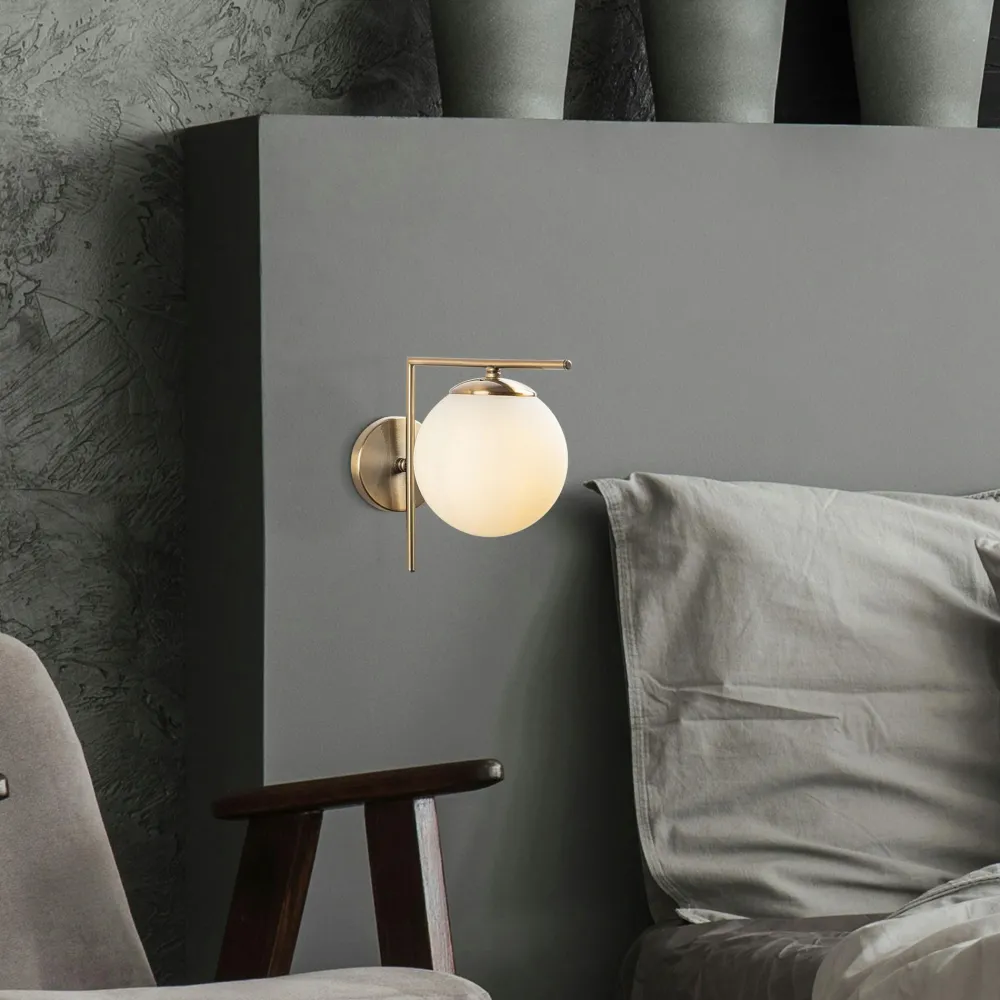 Appliques|SIERRE Applique murale moderne dorée, support droit