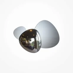 Appliques|ELY Applique murale moderne, galets argent brillants et mats 27 cm