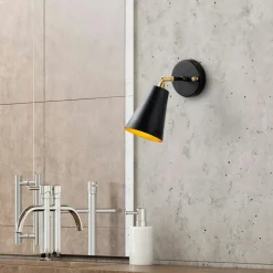 Appliques|SFAX Applique murale moderne noire, abat-jour orientable