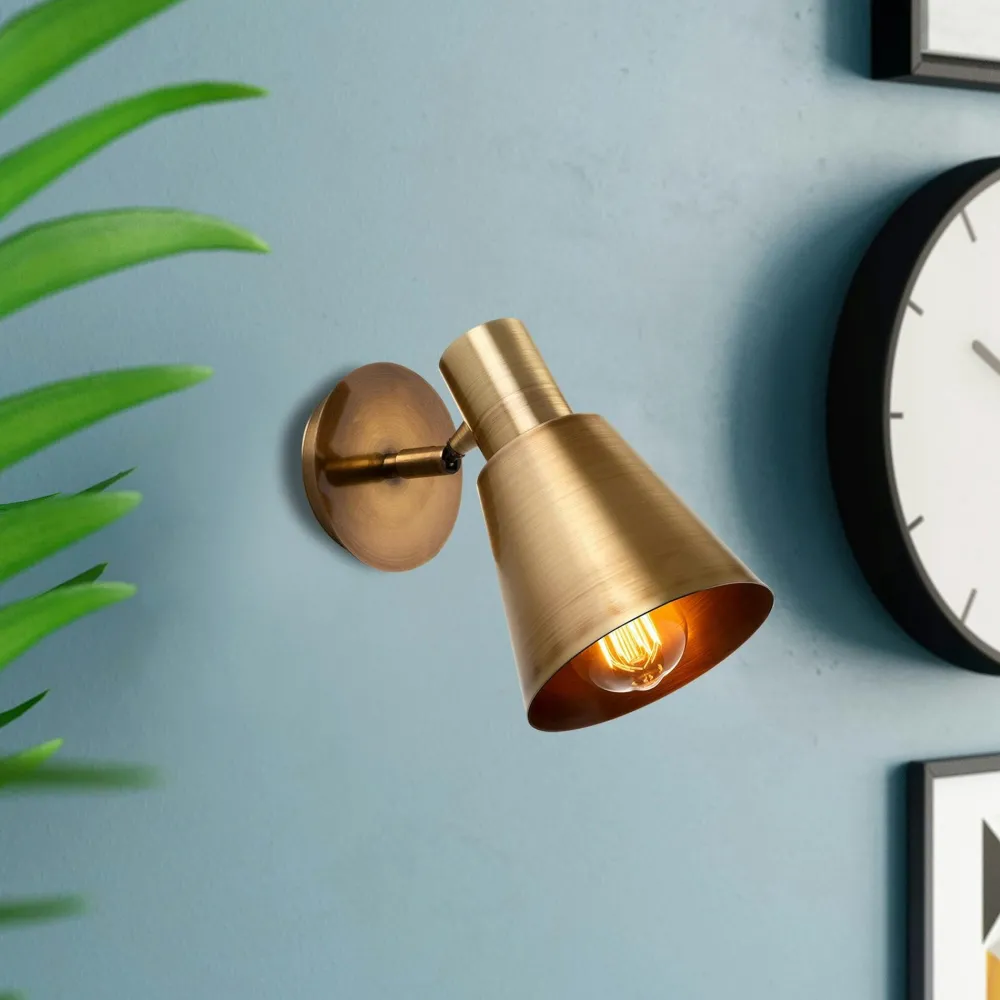 Appliques|SILE Applique vintage métal brossé, abat-jour cône orientable