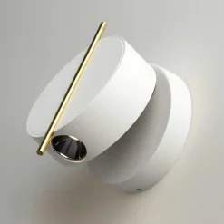 Appliques|MESA Applique murale design blanche & or – bloc rond orientable 