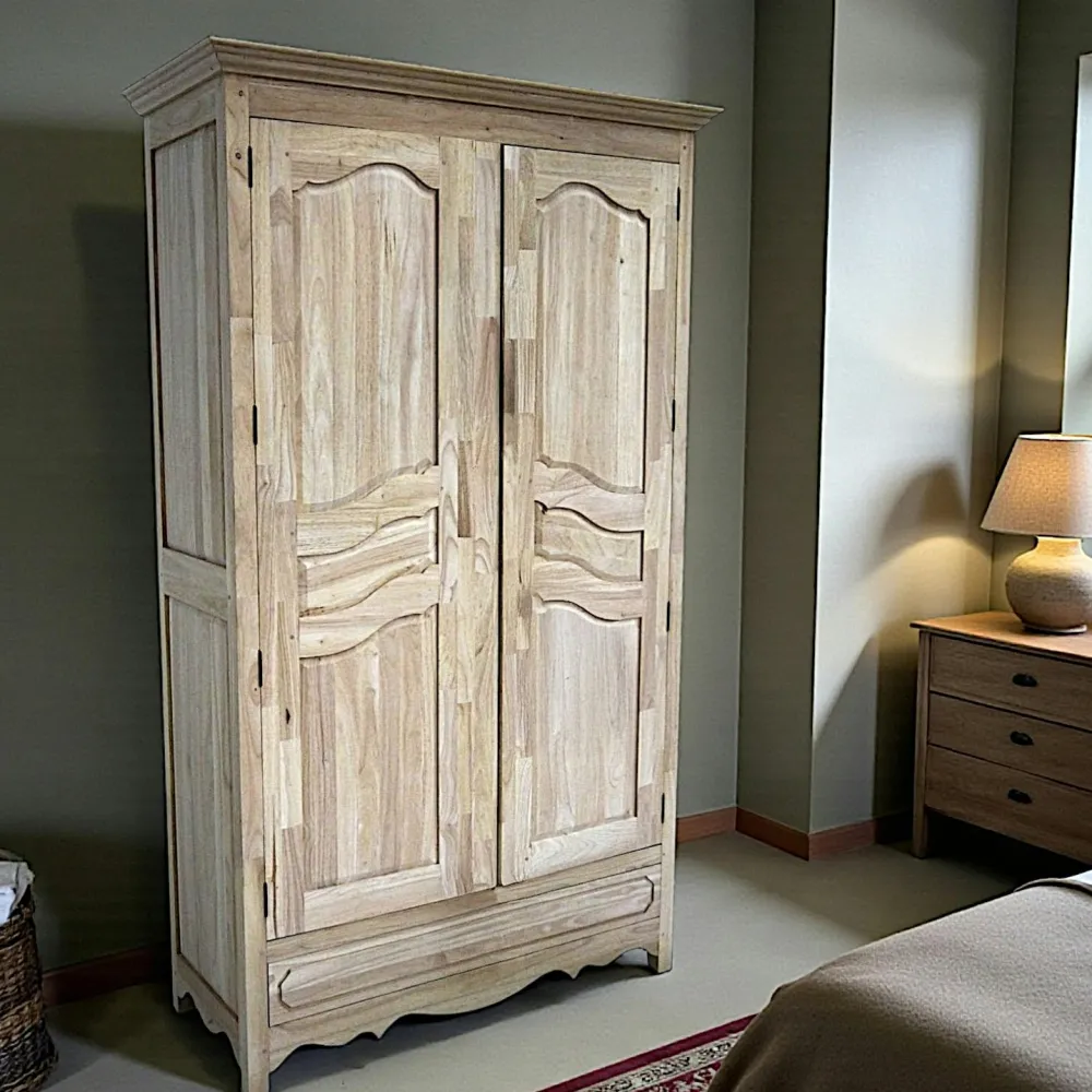 Armoires Vintage|Armoires En Bois|Tradition Armoire 2 portes hévéa 120x50x200cm
