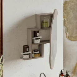 Miroirs|Meubles De Salle De Bains·Rangement Salle De Bains|CODY Armoire de toilette organique effet marbre 1 miroir