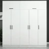 Armoires En Bois|Meubles De Chambre·Dressings|BYRON Armoire dressing blanche 7 portes vitrées 5 portants