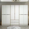 Armoires En Bois|Meubles De Chambre·Dressings|BYRON Armoire dressing chambre effet bois & blanc 277 cm