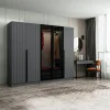 Armoires En Bois|Meubles De Chambre·Dressings|BYRON Armoire dressing design gris 2 portes verre