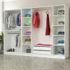 Armoires En Bois|Meubles De Chambre·Dressings|BYRON Armoire dressing ouvert blanc, 3 portants