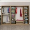 Armoires En Bois|Meubles De Chambre·Dressings|BYRON Armoire dressing ouvert effet noyer, 3 portants