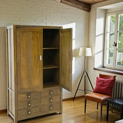 Armoires Vintage|Armoires En Bois|Gala Armoire hévéa 6 tiroirs 100x175cm