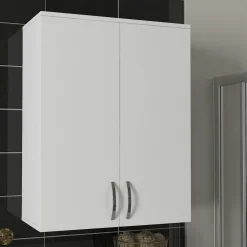 Meubles De Salle De Bains·Rangement Salle De Bains|MARFA Armoire murale de salle de bains blanche 2 portes