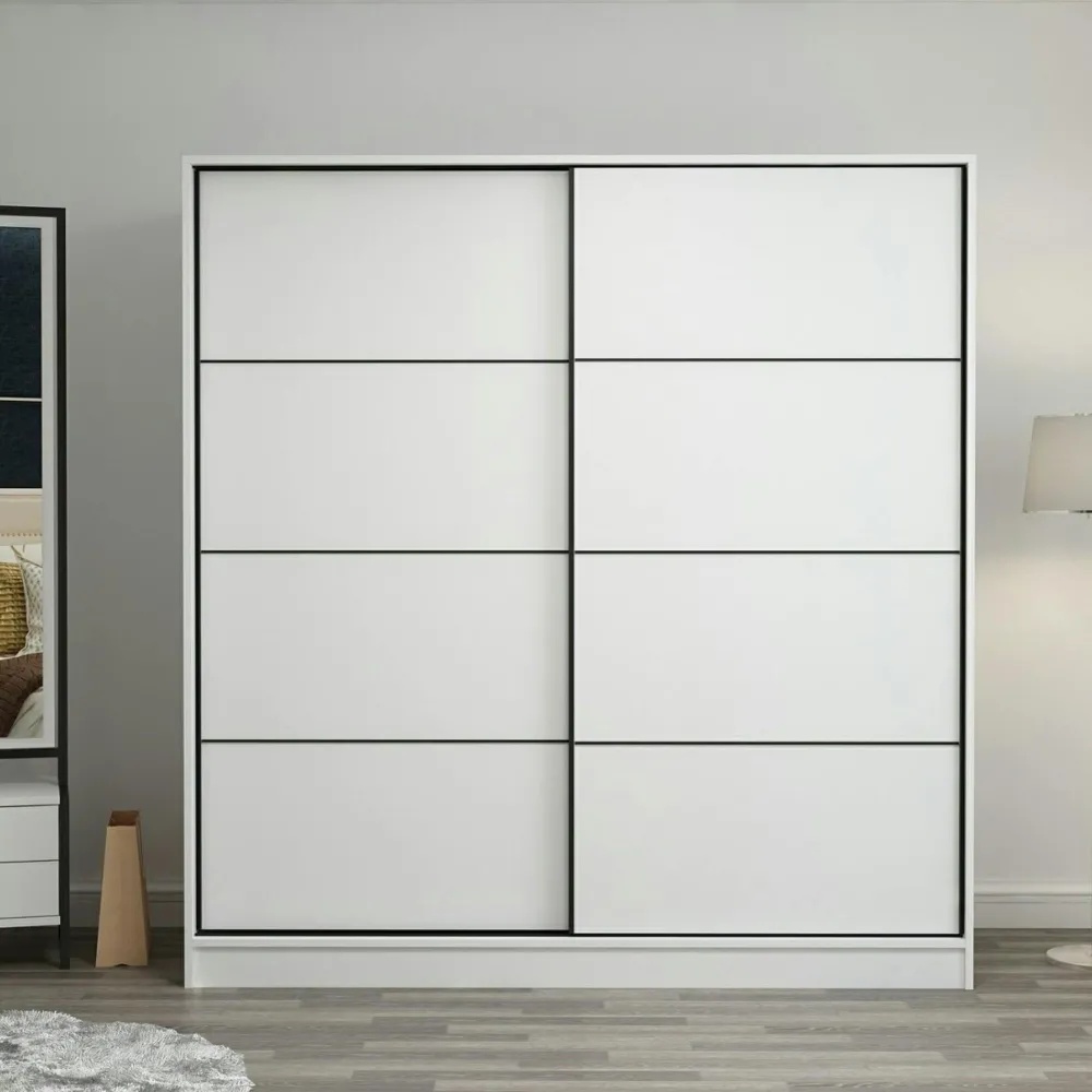 Armoires En Bois|Meubles De Chambre·Dressings|BYRON Armoire penderie 2 portes effet bois L.180 cm