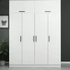 Armoires En Bois|Meubles De Chambre·Dressings|BYRON Armoire penderie blanche 6 portes, 1 portant 2 tiroirs