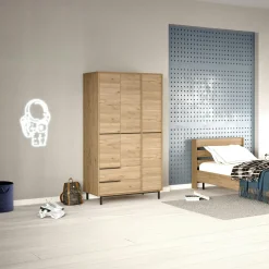 Armoires En Bois|Meubles De Chambre·Dressings|BYRON Armoire penderie blanche style moderne - 3 portes