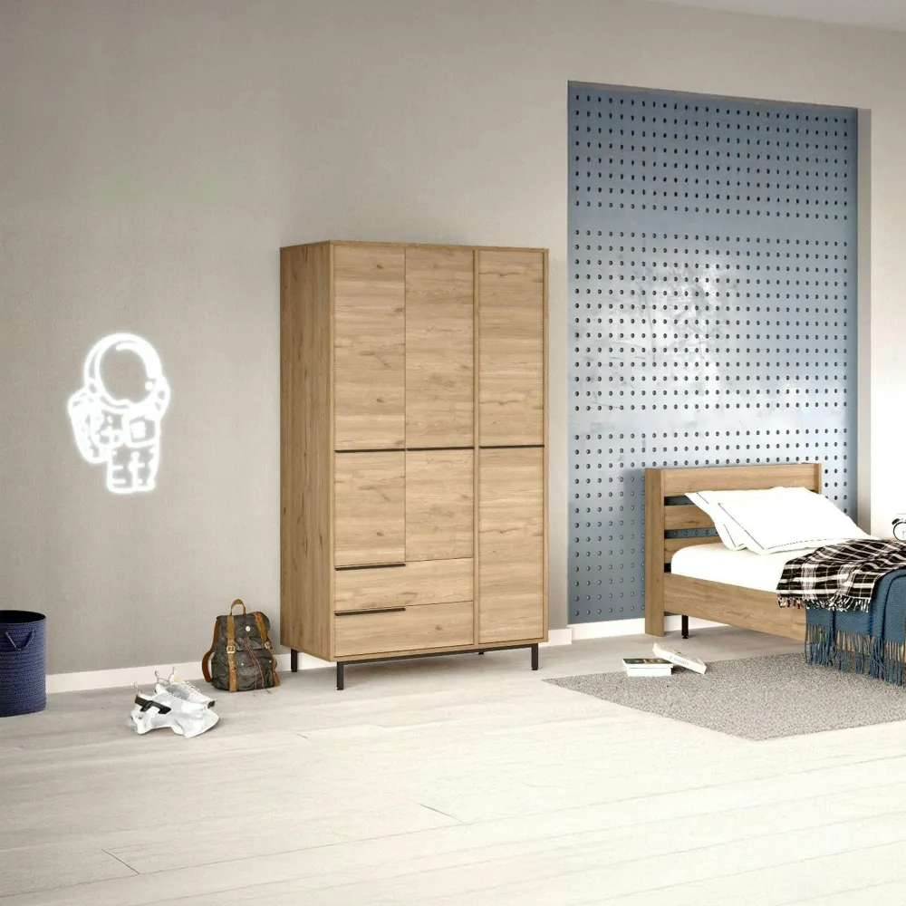 Armoires En Bois|Meubles De Chambre·Dressings|BYRON Armoire penderie blanche style moderne - 3 portes
