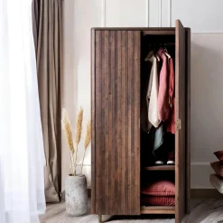 Armoires En Bois|QUEENSTOWN Armoire penderie bois recyclé brun