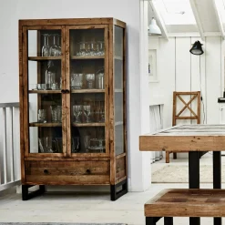 Armoires En Bois|QUEENSTOWN Armoire penderie bois recyclé brun