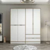 Armoires En Bois|Meubles De Chambre·Dressings|BYRON Armoire penderie moderne - 6 portes blanches L.185 cm