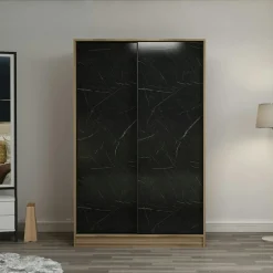 Armoires En Bois|Meubles De Chambre·Dressings|BYRON Armoire penderie portes coulissantes, effet marbre