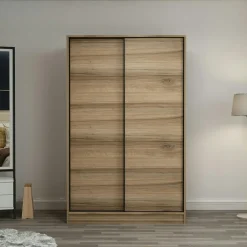 Meubles De Chambre·Dressings|Armoires En Bois|BYRON Armoire penderie portes coulissantes, effet bois & gris