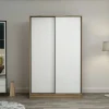 Armoires En Bois|Meubles De Chambre·Dressings|BYRON Armoire penderie portes coulissantes effet bois & blanc