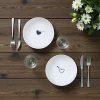 Arts De La Table·Vaisselle| Assiette creuse poke bowl motif cœur noir (lot de 2) ELDA