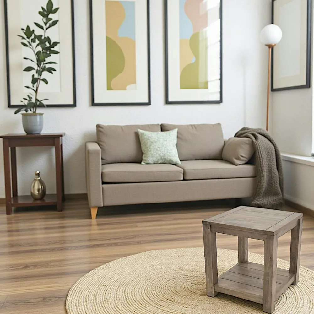 Buffets Contemporains|Buffets Contemporains|Attan Bahut bas moderne hévéa 100x90cm