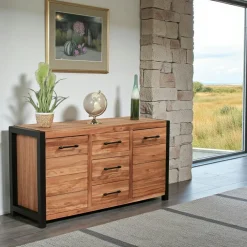 Buffets Contemporains|Buffets Contemporains|FERSCOTT 2 Bahut en chêne huilé 4 portes