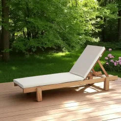 Transats / Bains De Soleil|TALIFA Bain de soleil en bois avec coussin