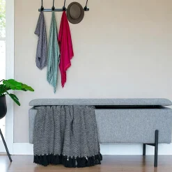 Rangements Déco·Malles|BRUGES Banc avec rangement en velours noir