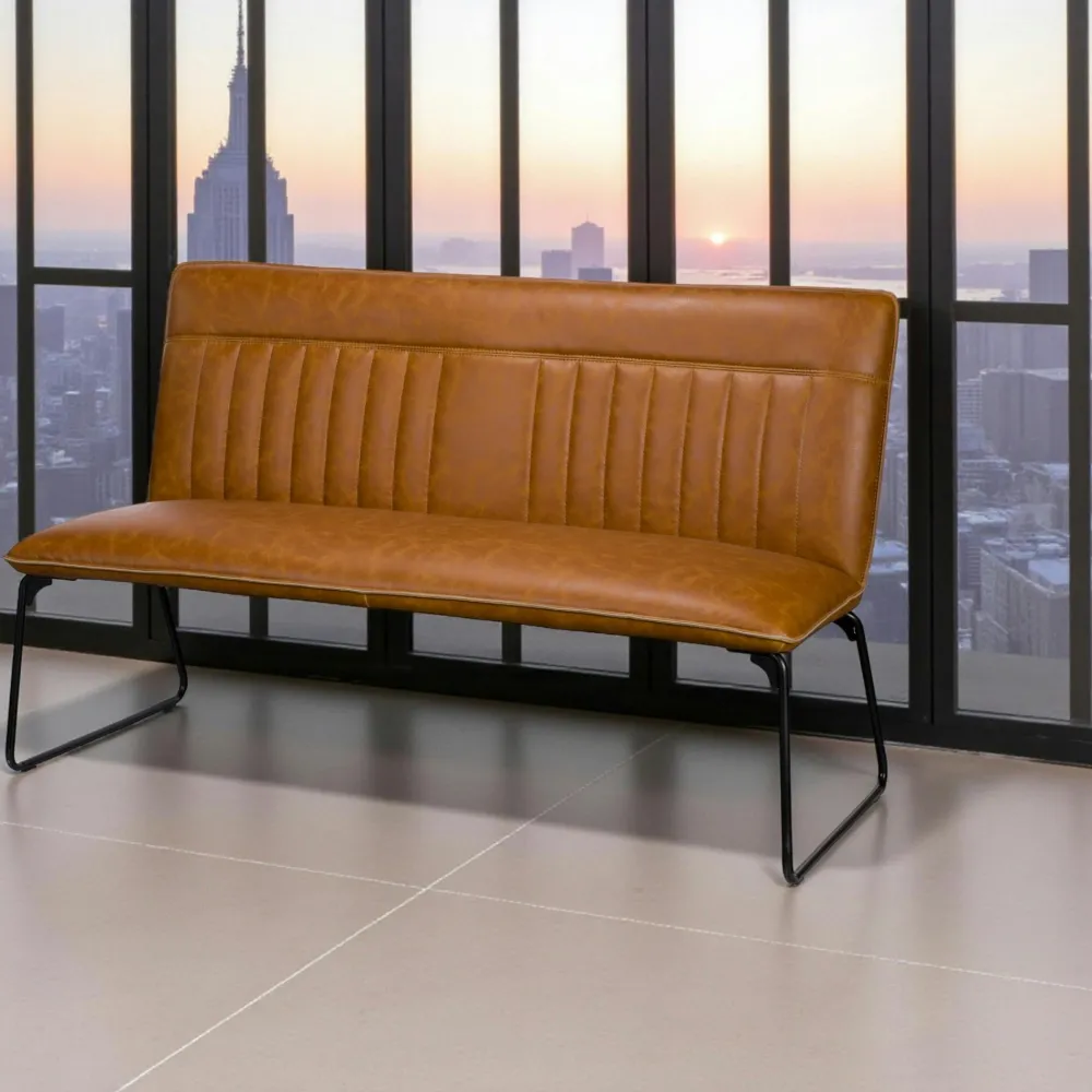 Univers Déco·Loft Industriel|OKA Banc de table industriel camel