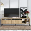 Meubles Tv En Bois|JENA Banc TV avec rangement effet bois clair - 2 portes, 180 cm