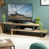 Meubles Tv En Bois|Swing Banc tv bois recyclé 2 niveaux