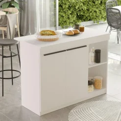 Meubles De Salle À Manger·Meubles Bar|MARFA Bar séparation cuisine ouverte effet bois, 2 portes