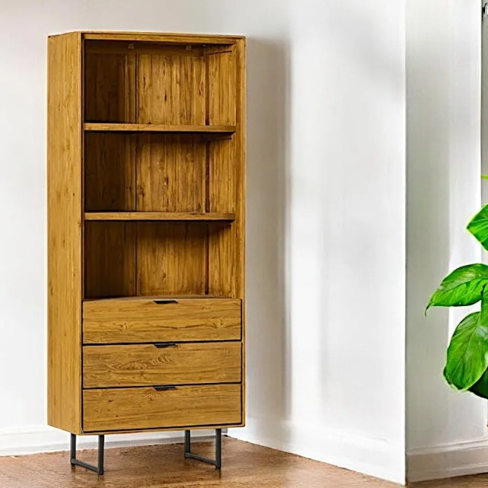 Meubles De Salon·Colonnes De Rangement|Meubles De Rangement·Colonnes De Rangement|DEPOK Bibliothèque colonne en teck recyclé