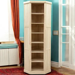 Bibliothèques En Bois|Bibliothèques En Bois|Tradition Bibliothèque d'angle hévéa 240cm