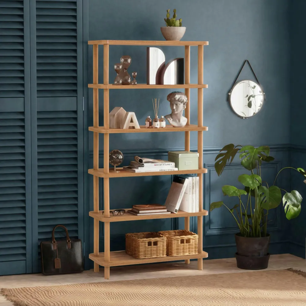 Bibliothèques En Bois|Bibliothèques En Bois|MARFA Bibliothèque étagère design organique à séparateurs